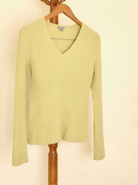 Ann Taylor Angora Rabbit Hair & Wool Blend Sweater Pistachio Green Petite S